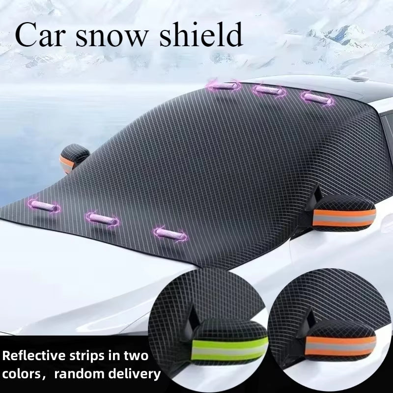 Car Snow Shield Front Windshield Snow Shield Winter Frost and Freeze Windows Winter Car Clothing Cover Thickened Half Cover