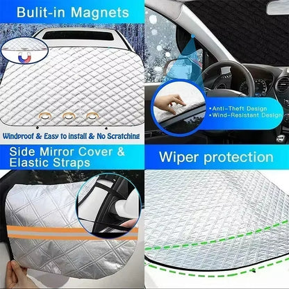 Magnetic Car Snow Shield Frost Prevention Frost Prevention Front Windshield Sunshade Thickened Snow Shield Car Coat 1PC